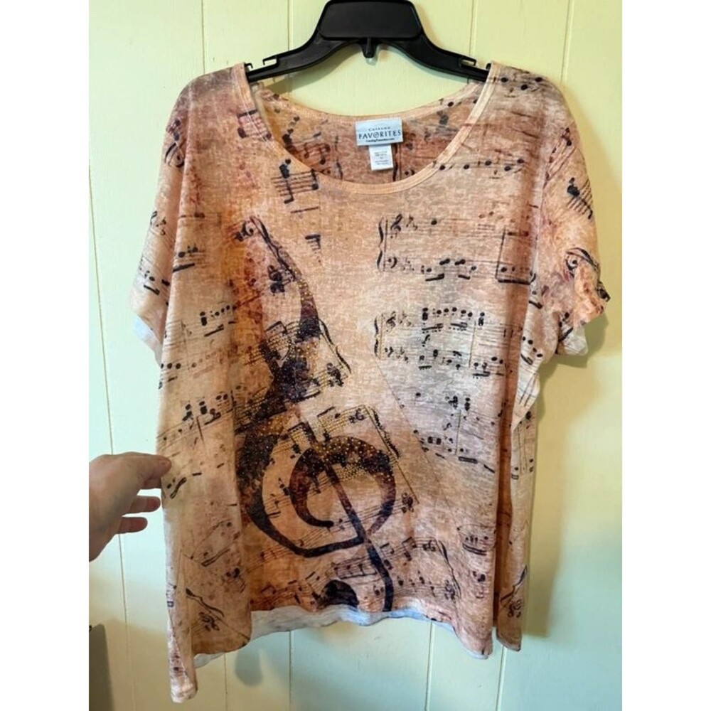 Women’s Plus Size Music Top with Sequins